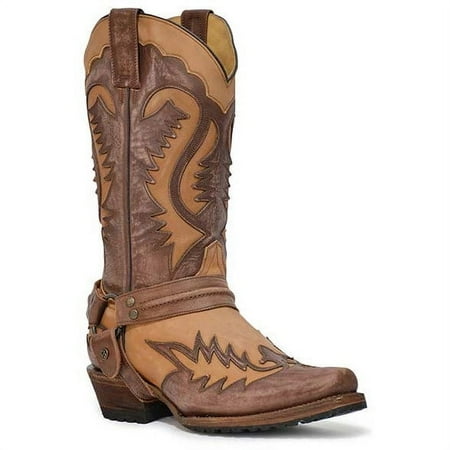 Men s Stetson Outlaw Boots Lug Sole Handcrafted Washed Brown
