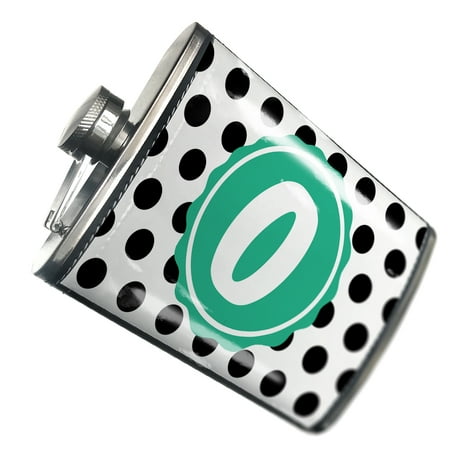 NEONBLOND Flask Monogram O Black White Polka Dots