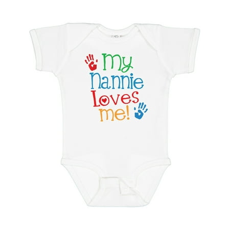 Inktastic My Nannie Loves Me Gift Baby Boy or Baby Girl Bodysuit