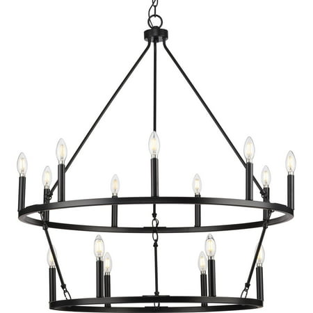 Gilliam Collection Nine-Light Matte Black New Traditional Chandelier