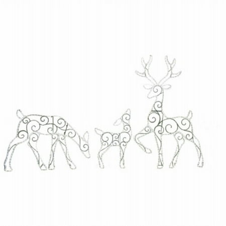 Buck Doe and Baby Deer 3-Pc. Set LED White Lights