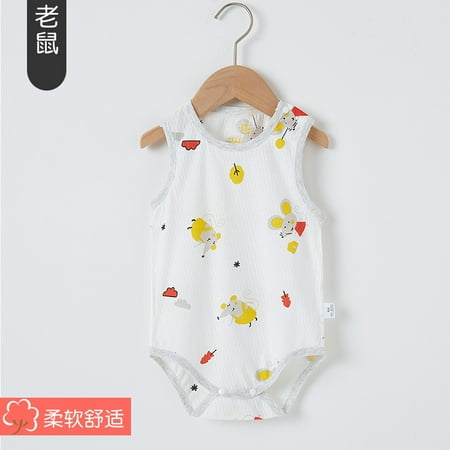 QWZNDZGR Boneless Baby Vest Triangle Wrap Hip Romper Summer Thin Boys And Girls Baby Children s Bodysleeping Clothes Pure Cotton Belly Care
