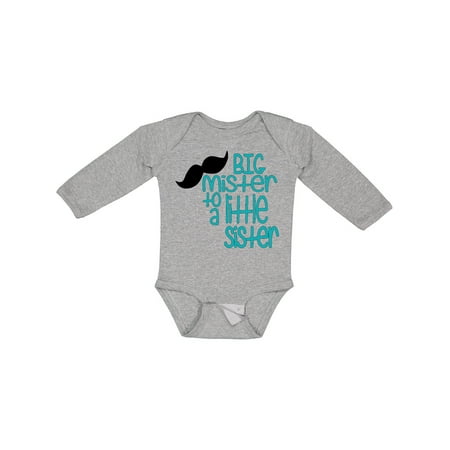 Inktastic Big Mister to a Little Sister Gift Baby Boy Long Sleeve Bodysuit