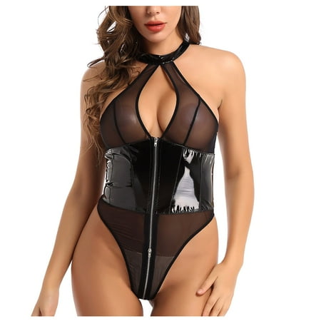 BIZIZA Sexy Women Babydoll Jumpsuit Bodysuit Leather Zipper Jumpsuit Lingerie Plus Size Black XL
BIZIZA Sexy Women Babydoll Jumpsuit Bodysuit Leather Zipper Jumpsuit Lingerie Plus Size Black XL