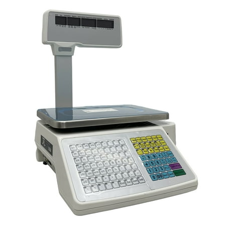 EQCOTWEA Digital Price Computing Scale Thermal Printer Four-window Pole Double-Sided LCD Display 33LB