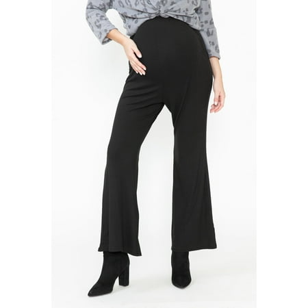 Querencia Women s Maternity Flare Leg Comfort Waist Line Long Pants