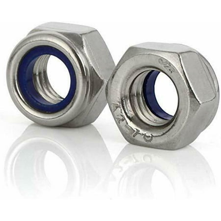 M3-0.50mm Metric hex lock nuts nylon insert Stainless steel 18-8 A-2 5 pcs