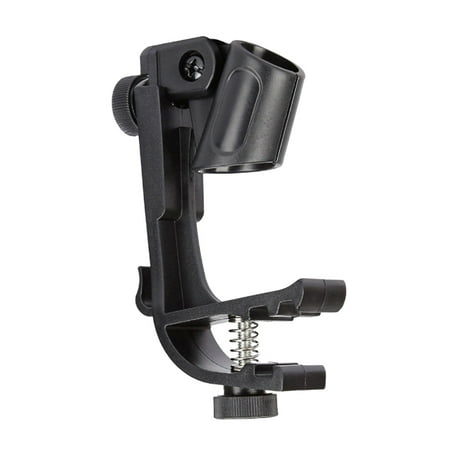 Black Durable Clip On Drum for Rim Shockproof Mount Support Adjustable Microphon