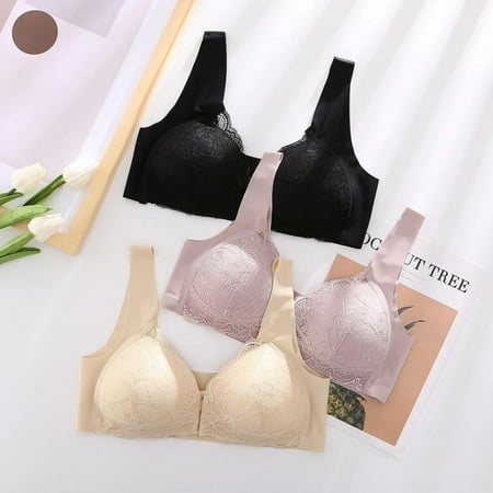 Women Front Closure Bra Without Steel Ring Front Buckle Traceless Vest Lace Bra Black M-5XL
Women Front Closure Bra Without Steel Ring Front Buckle Traceless Vest Lace Bra Black M-5XL
