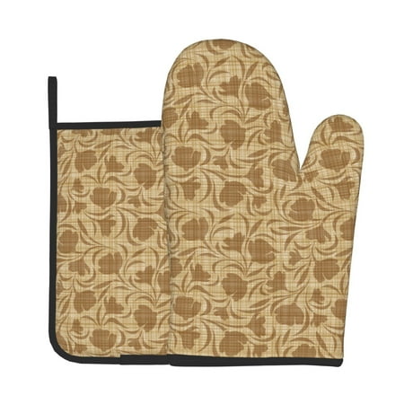 Vsdgher Brown Flowers Oven Mitts and Pot Holders 2 pcs Set High Heat Resistant Kitchen Oven Glove for Baking and Cooking
Vsdgher Brown Flowers Oven Mitts and Pot Holders 2 pcs Set High Heat Resistant Kitchen Oven Glove for Baking and Cooking