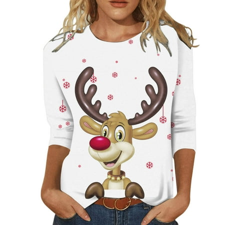 Blouse For Womens Casual Summer Tops Three Quarter Sleeve Round Neck Tee T Shirt Christmas Printed Loose Side Split Tunic Tops Short Sleeve Scrub Jackets Large Woman Shirt
Blouse For Womens Casual Summer Tops Three Quarter Sleeve Round Neck Tee T Shirt Christmas Printed Loose Side Split Tunic Tops Short Sleeve Scrub Jackets Large Woman Shirt
