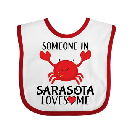 Inktastic Someone in Sarasota Loves Me Gift Baby Boy or Baby Girl Bib