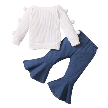 Toddler Baby Girls Two-piece Suit Long Sleeve Round Neck T-shirt Tops And Floral Printed Flare Pants Outfits For 3-4 Years
Toddler Baby Girls Two-piece Suit Long Sleeve Round Neck T-shirt Tops And Floral Printed Flare Pants Outfits For 3-4 Years