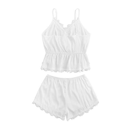 DNDKILG Women s Satin Pajamas Set 2 Piece Lace Cami Shorts Set Lounge Lingerie Pj Set XL
DNDKILG Women s Satin Pajamas Set 2 Piece Lace Cami Shorts Set Lounge Lingerie Pj Set XL