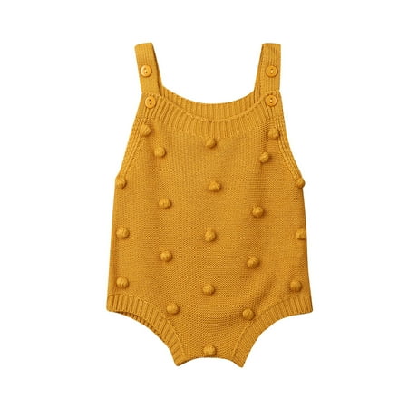 jaweiw Baby Girls Knit Romper Sleeveless Strap Style Pure Color Casual Small Ball Decorated Jumpsuits Size 0 6 9 12 18 M
jaweiw Baby Girls Knit Romper Sleeveless Strap Style Pure Color Casual Small Ball Decorated Jumpsuits Size 0 6 9 12 18 M