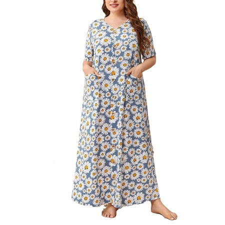 Cute All Over Print V neck Sleepshirts Multicolor Short Sleeve Plus Size Nightgowns & Sleepshirts
Cute All Over Print V neck Sleepshirts Multicolor Short Sleeve Plus Size Nightgowns & Sleepshirts