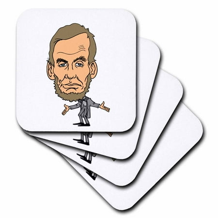 3dRose President Abraham Lincoln Soft Coasters set of 8