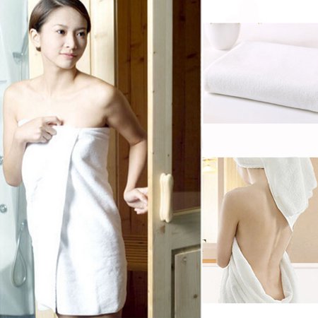 75x140cm Absorbent Microfiber Drying Bath Towel Washcloth Shower White