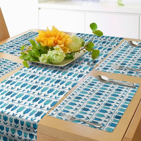 Floral Table Runner & Placemats Holland Tulips Aligned Horizontally Folk Pattern Continuous Illustration Set for Dining Table Placemat 4 pcs + Runner 12 x90 Sea Blue Multicolor by Ambesonne
Floral Table Runner & Placemats Holland Tulips Aligned Horizontally Folk Pattern Continuous Illustration Set for Dining Table Placemat 4 pcs + Runner 12 x90 Sea Blue Multicolor by Ambesonne