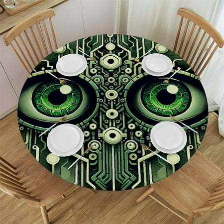 BCIIG Green Eyes Circuit Round Table Cover Stain Resistant Washable Indoor Outdoor Tablecloth Kitchen Dining Wedding Parties Table Cloth 100% Polyester Fiber 54-58
BCIIG Green Eyes Circuit Round Table Cover Stain Resistant Washable Indoor Outdoor Tablecloth Kitchen Dining Wedding Parties Table Cloth 100% Polyester Fiber 54-58