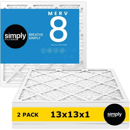Simply Filters 13x13x1 MERV 8 MPR 600 Air Filter - Actual Size: 12.75 x12.75 x0.75 HVAC AC Furnace Air Filter (2 Pack)
Simply Filters 13x13x1 MERV 8 MPR 600 Air Filter - Actual Size: 12.75 x12.75 x0.75 HVAC AC Furnace Air Filter (2 Pack)