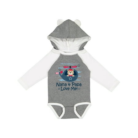 Inktastic Nana and Papa Love Me Grandson Gift Baby Boy Long Sleeve Bodysuit