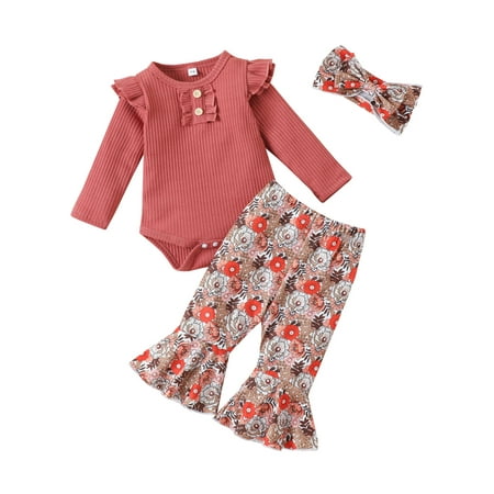 Haite Infant Crew Neck Snap Buttons Romper Suit 3Pcs Long Sleeve Bodysuit Travel Flared Leg Floral Print Three Piece Sets
Haite Infant Crew Neck Snap Buttons Romper Suit 3Pcs Long Sleeve Bodysuit Travel Flared Leg Floral Print Three Piece Sets