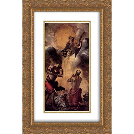 Tintoretto 2x Matted 16x24 Gold Ornate Framed Art Print 'The Martyrdom of St Paul'
