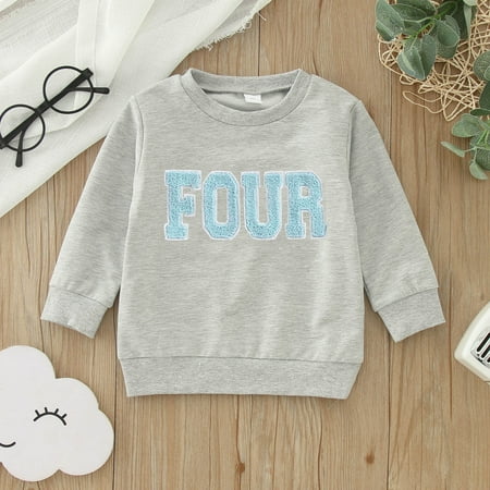 CHAOLEI Pullover For Child Birthday Long Sleeve Letter Embroider Sweatshirt Boys Girls Toddler Kids Gift Tops Sweater -GY4 3-4 Years
CHAOLEI Pullover For Child Birthday Long Sleeve Letter Embroider Sweatshirt Boys Girls Toddler Kids Gift Tops Sweater -GY4 3-4 Years