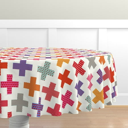 Cotton Sateen Tablecloth 90 Round - Colorful Plus Geometric Medical First Aid Nurse Doctor Pink Yellow Blue Red Print Custom Table Linens by Spoonflower
Cotton Sateen Tablecloth 90 Round - Colorful Plus Geometric Medical First Aid Nurse Doctor Pink Yellow Blue Red Print Custom Table Linens by Spoonflower
