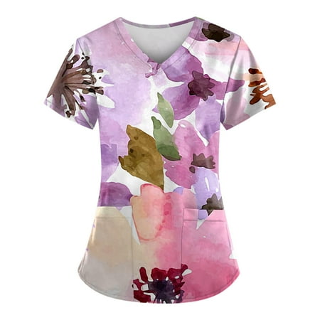 Yubatuo Women Plus Size Scrubs Top with Pockets V-Neck Short Sleeve Animal Print Work Blouse for Women Purple 3XL
Yubatuo Women Plus Size Scrubs Top with Pockets V-Neck Short Sleeve Animal Print Work Blouse for Women Purple 3XL
