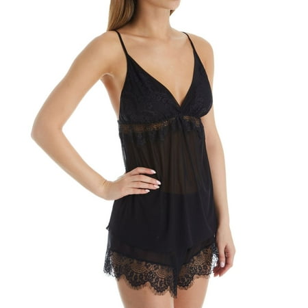 Women s Rhonda Shear 4809 Up All Night Cami and Short Set (Black 1X)