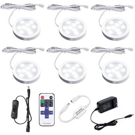 LED Under Cabinet Lighting Dimmable with RF Remote Control 6 LED Puck Lights Total of 12W for Kitchen Count Closet Wardrobe Lighting(Daylight White)
LED Under Cabinet Lighting Dimmable with RF Remote Control 6 LED Puck Lights Total of 12W for Kitchen Count Closet Wardrobe Lighting(Daylight White)