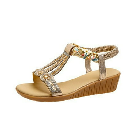Facrlt Ladies Fish Mouth Slope Heel Sandals Summer Elastic Bohemian Rhinestone
Facrlt Ladies Fish Mouth Slope Heel Sandals Summer Elastic Bohemian Rhinestone