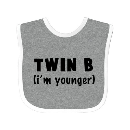 Inktastic Twin B (i m Younger) Gift Baby Boy or Baby Girl Bib