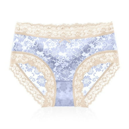 TWIFER Lingerie For Women Women s Underwear Panties Seamless Flower Print High-waist Lace Intimates