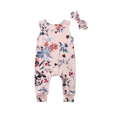 Newborn Infant Baby Girls Floral Romper Sleeveless Jumpsuit One Piece Bodysuit Outfit + Headband
Newborn Infant Baby Girls Floral Romper Sleeveless Jumpsuit One Piece Bodysuit Outfit + Headband