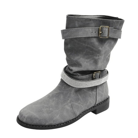 GWAABD Mid Calf Boots for Women Ladies Fashion Solid Color Leather Rhinestone Belt Buckle Thick Heel Medium Boots 
GWAABD Mid Calf Boots for Women Ladies Fashion Solid Color Leather Rhinestone Belt Buckle Thick Heel Medium Boots