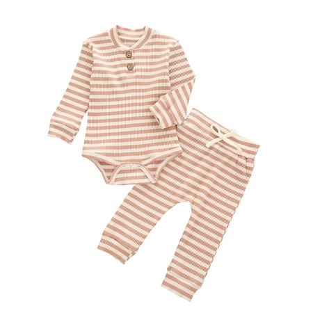 Carolilly Toddler Baby Girl Boy 2PCS Outfit Crew Neck Button Long Sleeve Romper and Drawstring Pants Color Matching Stripe Clothes Sets
Carolilly Toddler Baby Girl Boy 2PCS Outfit Crew Neck Button Long Sleeve Romper and Drawstring Pants Color Matching Stripe Clothes Sets
