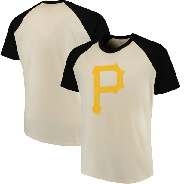 Pittsburgh Pirates Majestic Threads Softhand Raglan T-Shirt - Cream/Black