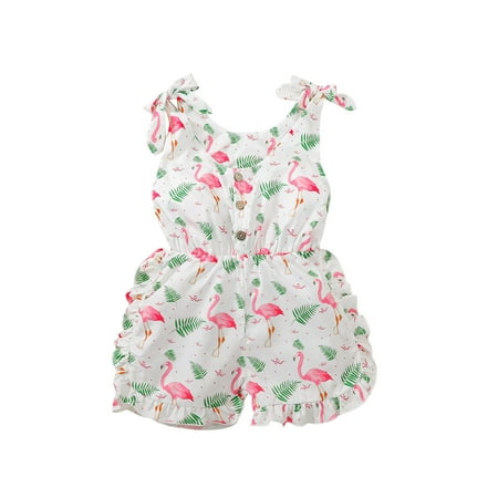 Pybcvrrd Breathable Baby Girls Jumpsuit Flamingo Leaves Printing Lace Decoration Sleeveless Single-breasted Suspender Romper
Pybcvrrd Breathable Baby Girls Jumpsuit Flamingo Leaves Printing Lace Decoration Sleeveless Single-breasted Suspender Romper