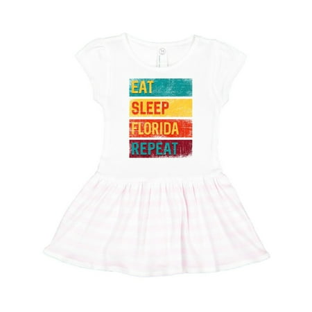 Inktastic Eat Sleep Florida Repeat Vacation Gift Toddler Girl Dress