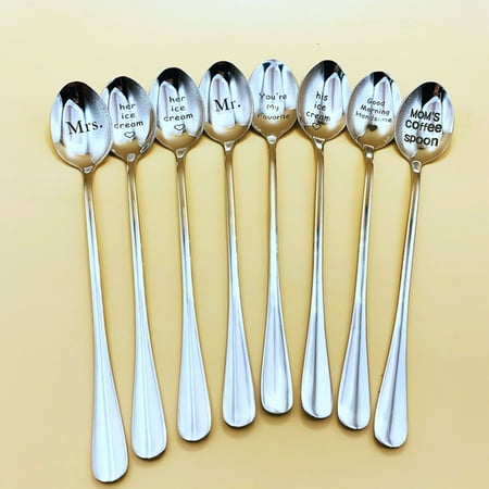 QXuchild Coffee Spoon Polished Surface Wide Application Stainless Steel Lettering Long Ice Drink Mixing Scoop for Couple
QXuchild Coffee Spoon Polished Surface Wide Application Stainless Steel Lettering Long Ice Drink Mixing Scoop for Couple