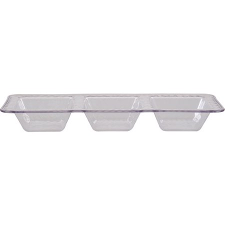 Better Homes and Gardens Clear 3-Compartment Divider Tray with Hammered Texture