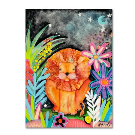 Trademark Fine Art 'Good To Be King Lion' Canvas Art by Wyanne