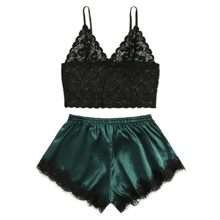 Women s Plus Size Spaghetti Strap Lace Trim Bralette and Shorts Sleepwear Pajama Lingerie Set
Women s Plus Size Spaghetti Strap Lace Trim Bralette and Shorts Sleepwear Pajama Lingerie Set