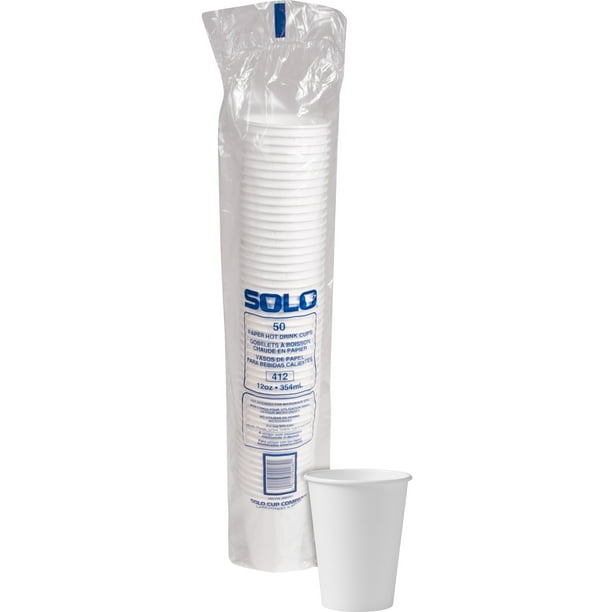 Solo Disposable Paper Hot Cups, White, 1000 / Carton (Quantity)