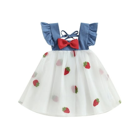 Wallarenear Baby Girls Summer Dress Strawberry Embroidery Mesh Tulle Party Dresses
Wallarenear Baby Girls Summer Dress Strawberry Embroidery Mesh Tulle Party Dresses