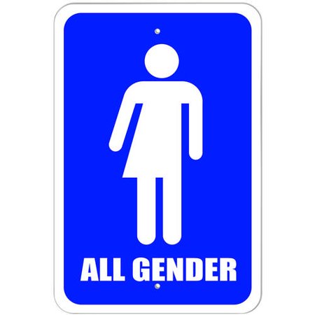 All Gender Bathroom - Neutral Transgender Transexual Restroom Sign