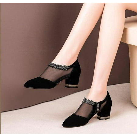 Summer Women High Heel Shoes Mesh Breathable Pumps Zip Pointed Toe Thick Heels Fashion Female Dress Shoes Elegant Footwear
Summer Women High Heel Shoes Mesh Breathable Pumps Zip Pointed Toe Thick Heels Fashion Female Dress Shoes Elegant Footwear